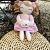 Boneca Leia rosa personalizada - brincando com tecidos enxovais pra bebê