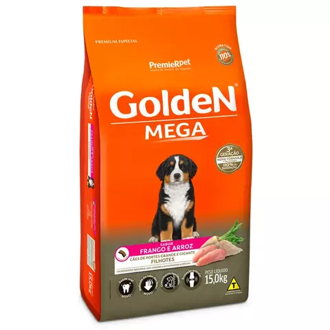 GOLDEN MEGA FILHOTE PORTE MEDIO E GRANDE, FRANGO e GRANDE15 KG DOG