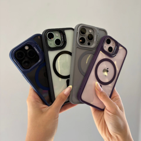 Funda Magnética con Soporte de Cámara para iPhone | Transparente, Antigolpes y Compatible con MagSafe - comprar online
