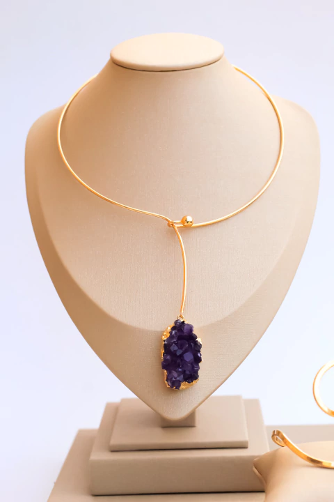 Aro Gravata Drusa de Ametista