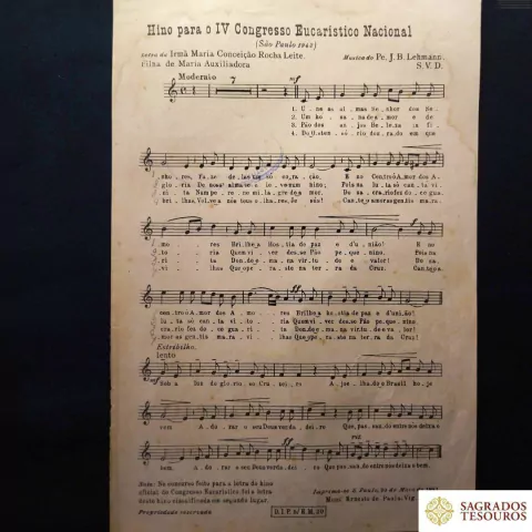 Hino para o IV Congresso Eucaristico Nacional (Partitura)