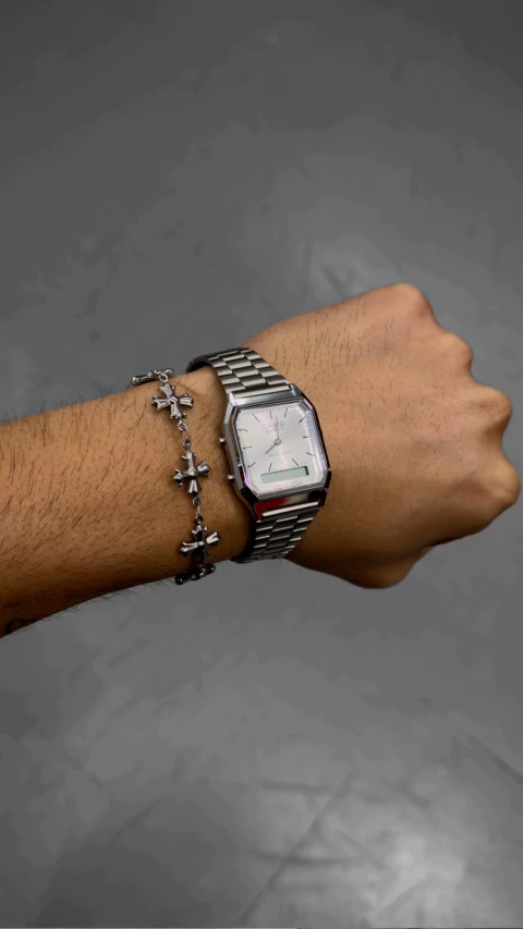 RELOJ VINTAGE 04 PLATA/PERLA - comprar online