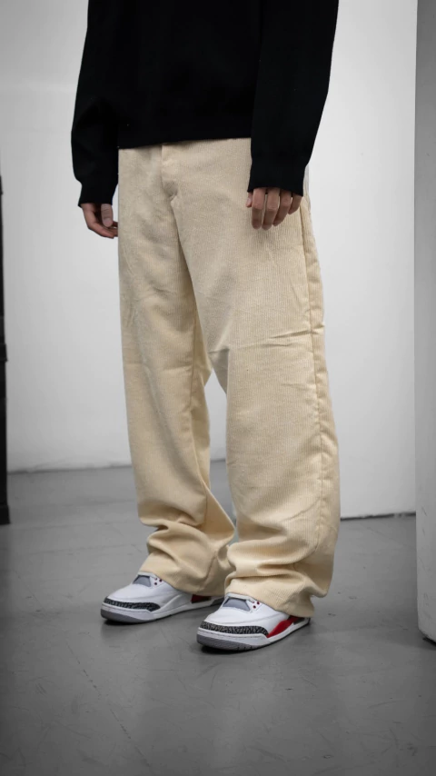 Pantalon Corderoy Crema - comprar online