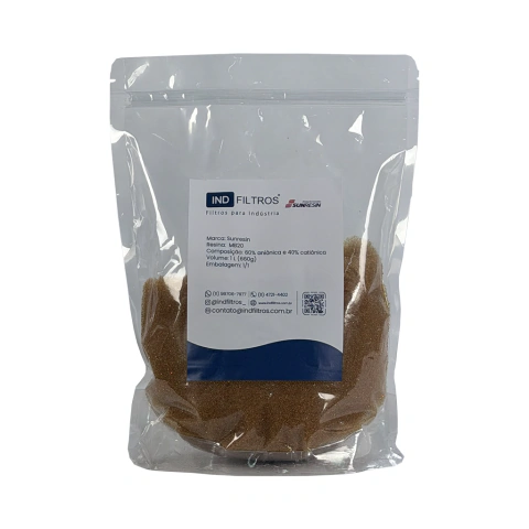 1 Litro - Resina mista Sunresin, 40% catiônica e 60% aniônica, 1 litro, 660g.