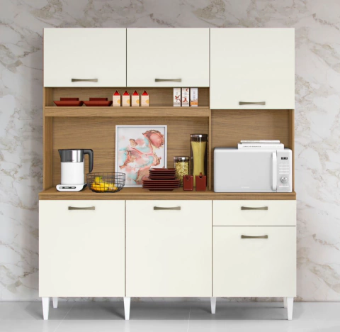 Armário Cozinha Siena 6 Portas 1 Gaveta