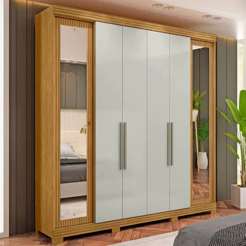 Guarda Roupa Bogotá 6 Portas 2 Gavetas C/ Espelho