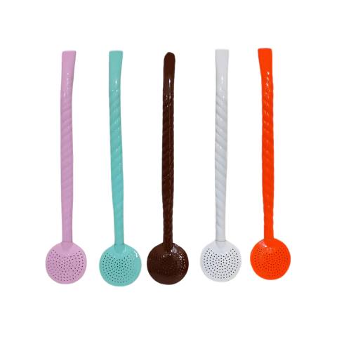 Bomba de Chimarrão Inox 22 cm Trançada Pintada Bojo Fixo Cores Sortidas