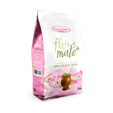 Erva-mate Schneider Flor de Mate Sabor Menta e Flores 500g