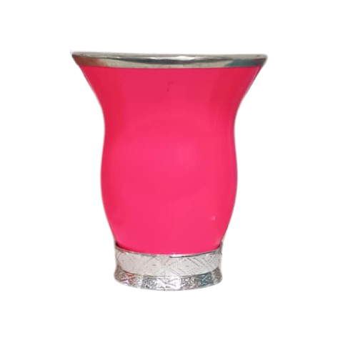 Cuia de Chimarrão Porongo Casca Pintada Pé Baixo Cromado Cores Sortidas - comprar online