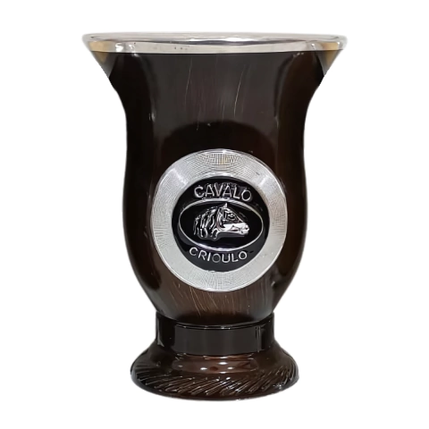 Cuia Medalha Cavalo Crioulo Porongo Casca Pintada Cores Sortidas