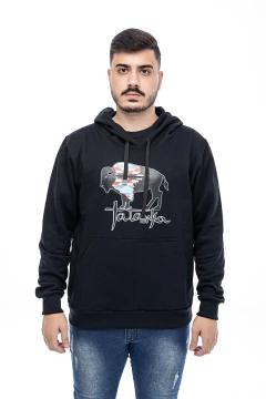 Moletom Masculino Escrita e Bisão Silkado