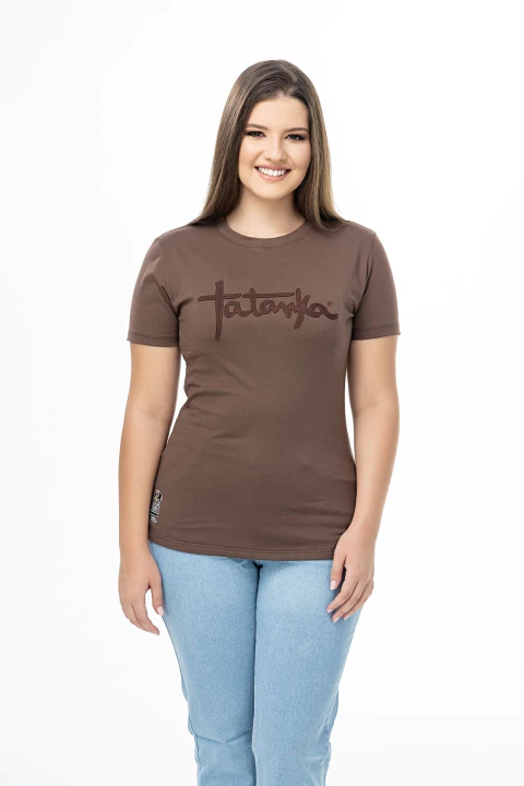 Camiseta Marrom Feminina Tatanka Bordada REF 018 - comprar online