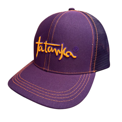 Boné Tatanka roxo com tela e Bordado Laranja Flúor REF129 - comprar online