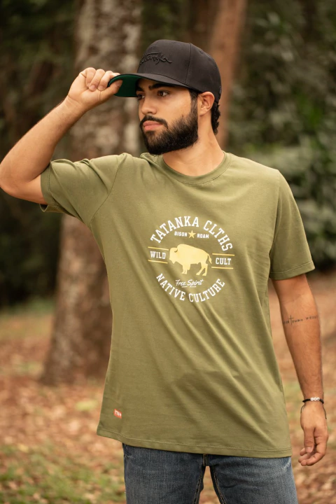 Camiseta Masculina Tatanka Verde Musgo Silkada REF269 - comprar online