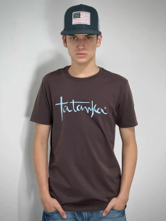 Camiseta Masculina Tatanka Marrom silk em alto relevo Verde Água REF 280 - comprar online