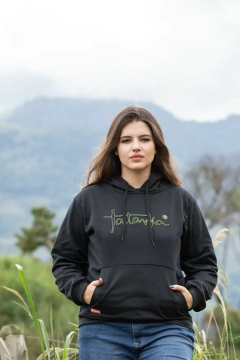 Moletom Tatanka Escrita Bordada Preta e Verde Flúor - comprar online