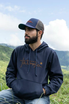 Moletom Tatanka Azul Marinho Bordado em Laranja na internet