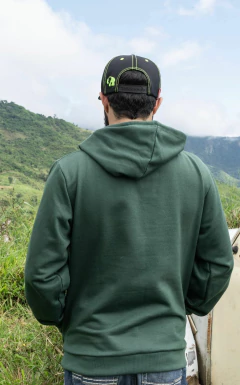 Moletom Tatanka Verde Musgo Bordado com Contorno Verde Flúor - Tatanka Clothes