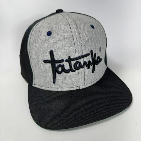 Boné Tatanka Preto e mescla com escrita Bordada e contorno azul REF 141 - comprar online