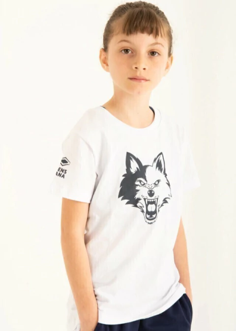 Remera Niño LOBO Mens Sana Blanca - comprar online