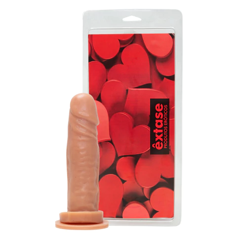 Prótese realística com ventosa 17,5 x 4,2 cm disponível em 3 cores - Êxtase