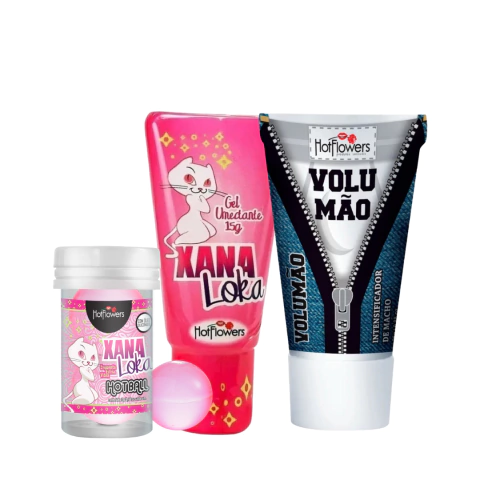 Kit bolinhas hot ball explosivas, excitante xana loka e volumão