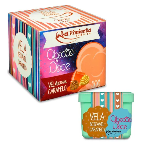 Vela de massagem beijável sabor Algodão Doce Caramelo - La Pimienta