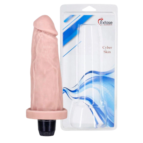 Prótese realística em cyber com vibração 16,5 x 4,5 - Êxtase