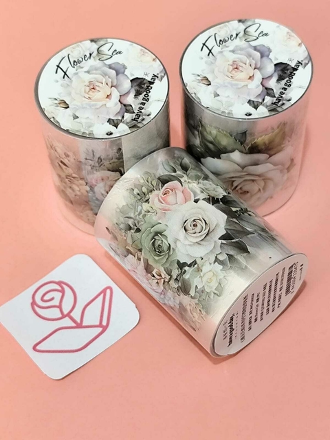 Pet tape bouquet branco 5cm X 2m - com recorte - comprar online