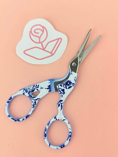 Tesoura Bordado - azul esmaltada