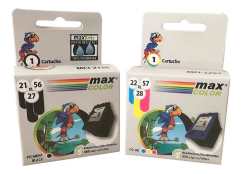 Pack Tinta Hp 21 Y 22 Xl Deskjet 3910 3920 Officejet 5610