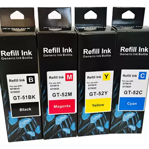 Imagen de Pack 4 Tintas Gt51 Gt52 Para Hp Gt 5810 - 5820 515 - 615