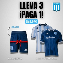 PROMO 3X1 EN RACING CLUB DE AVELLANEDA: LA CAMISETA TITULAR 2025 + LA CAMISETA SUPLENTE 2025 Y EL SHORT TITULAR DE REGALO!