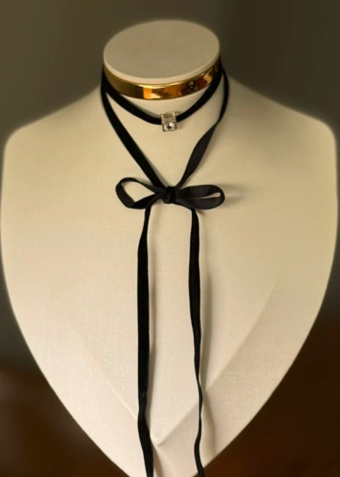 Chocker Veludo Longo com Strass