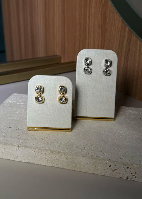 Brinco Strass duplo - comprar online