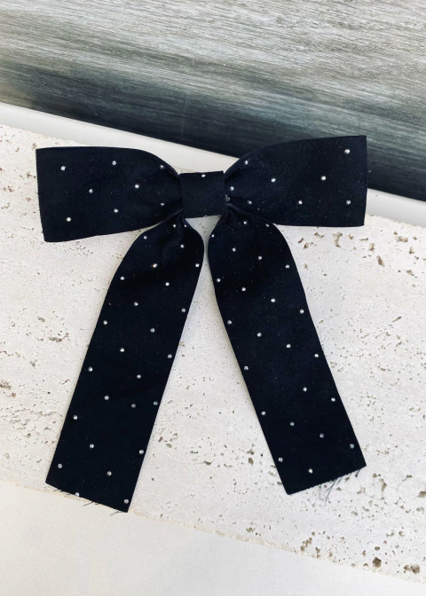 Laço Preto com Strass
