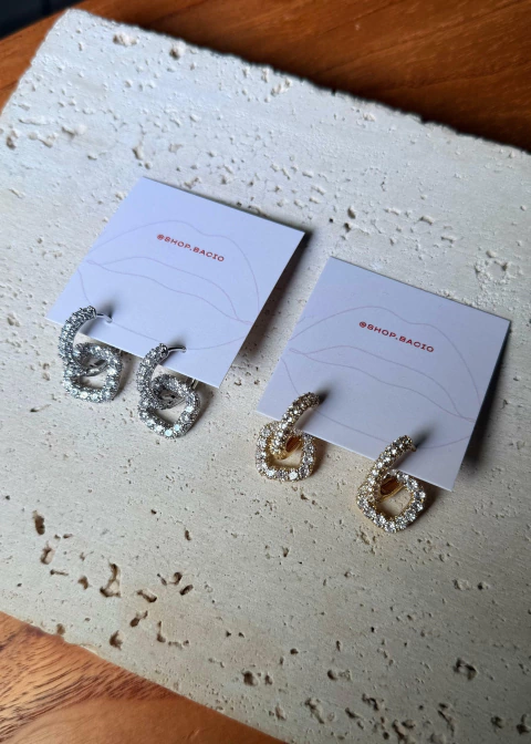 Argola Dupla Cravejada