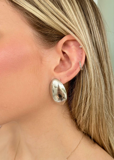 Brinco Oval Escovado