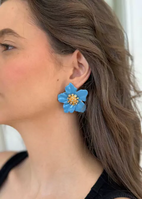 Brinco flor esmaltado