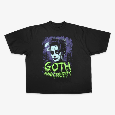CAMISETA OVERSIZED GOTH AND CREEPY