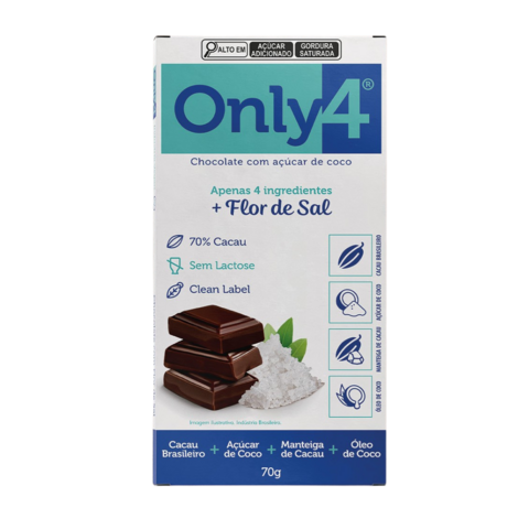 ONLY4 70% CACAU C/ FLOR DE SAL 70g