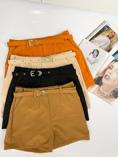 Short Alfaiataria cinto fino