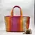 TOTE SMALL - RAYADA FUCSIA / NARANJA