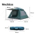 Carpa Autoarmable Con Alero 2 Ventanas Impermeable Para 6 Personas Waggs - Interseller