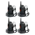 Pack de cuatro handies Baofeng BF-888S UHF con 16 canales y 5W, cada uno con base de carga y auricular con micrófono