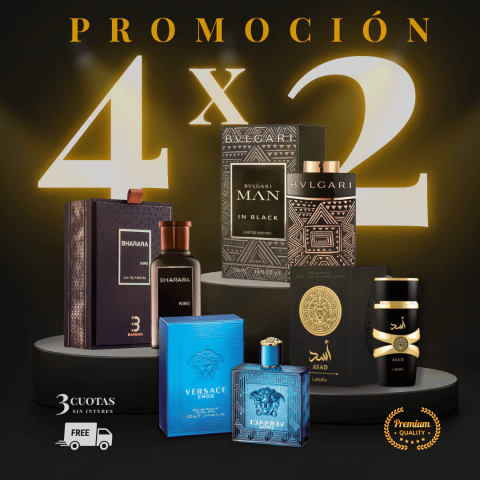 ✨ Promo 4x2: Llevá 4 Perfumes Premium y Pagá Solo 2 | ASAD, BHARARA, EROS, BVLGARI - comprar online