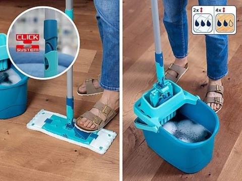 Set Mopa y Balde Leifheit PowerClean M + Repuesto del Micro Duo