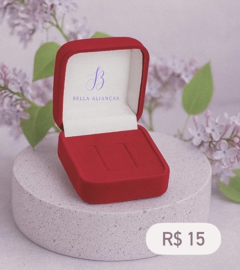 Porta alianças quadrada vermelha - comprar online