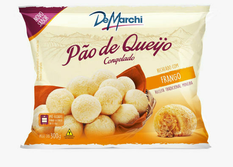 pão de queijo recheado com frango 300g