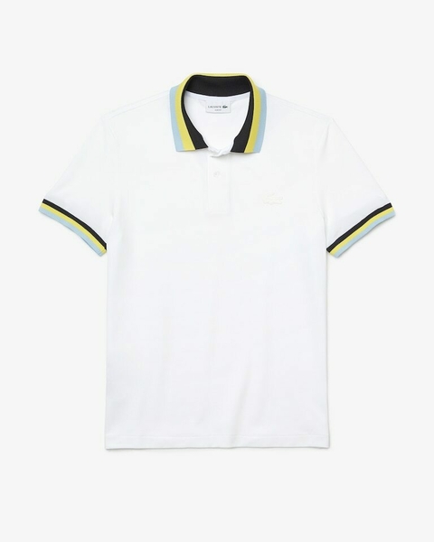Polo lacoste listra na gola slim fit